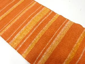 アンティーク　手織り紬横段模様織出し名古屋帯